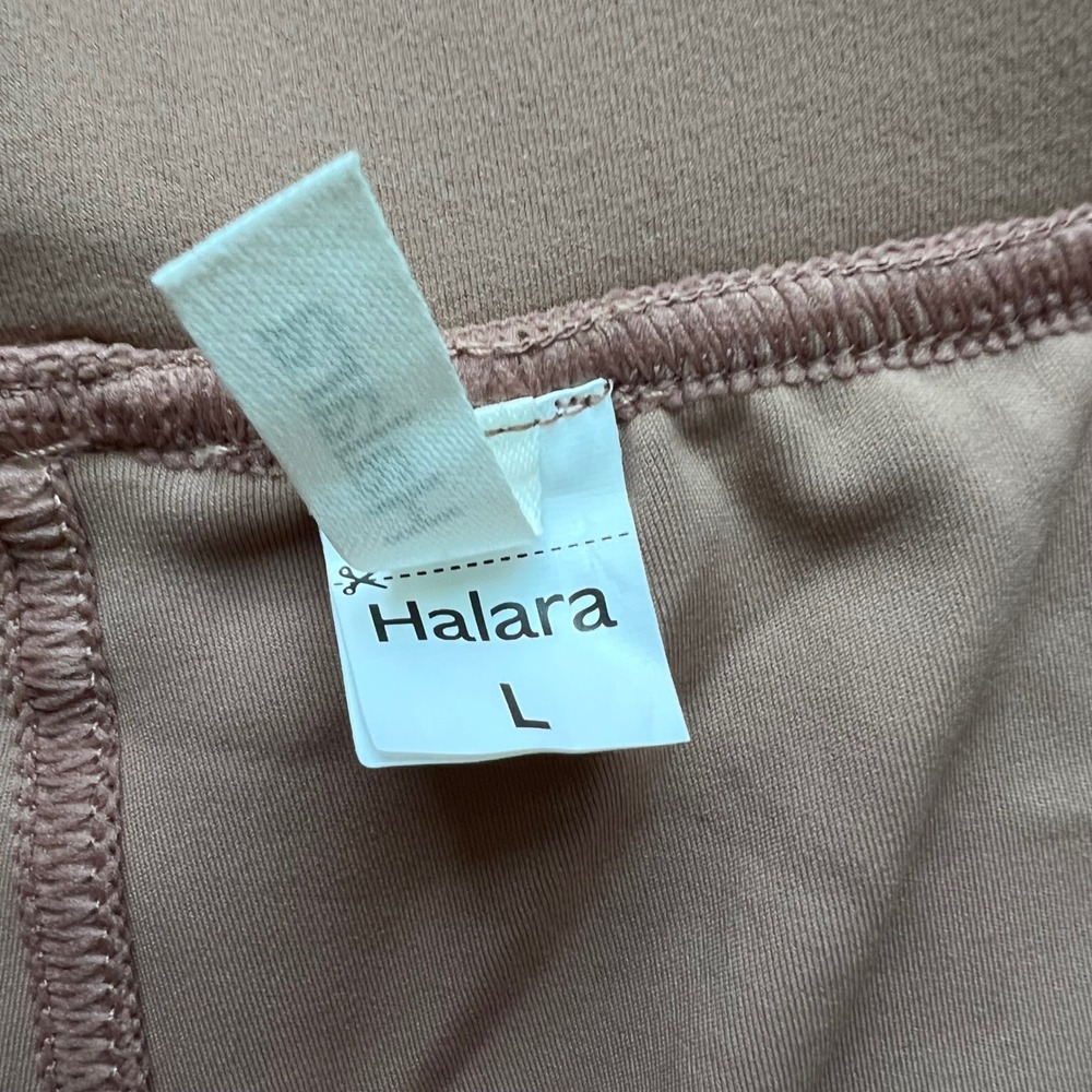 Halara Women Mauve Taupe High Waisted Wide Leg Trousers Pockets Size Large NWT - Picture 7 of 13